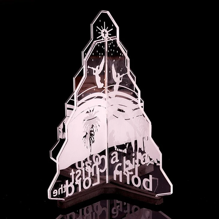 Laser Engraved Clear Acrylic Lighted Christmas Tree suppliers