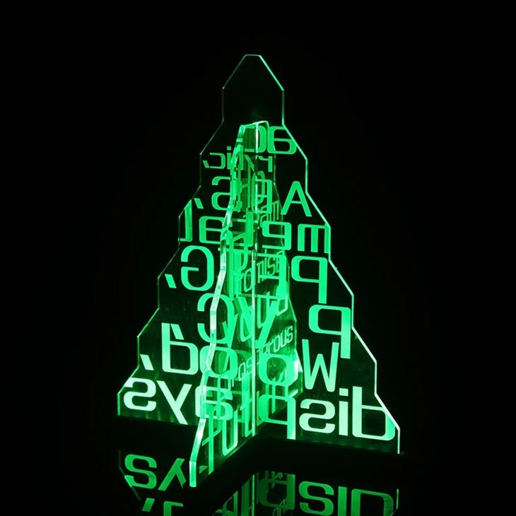 Laser Engraved Clear Acrylic Lighted Christmas Tree high quality