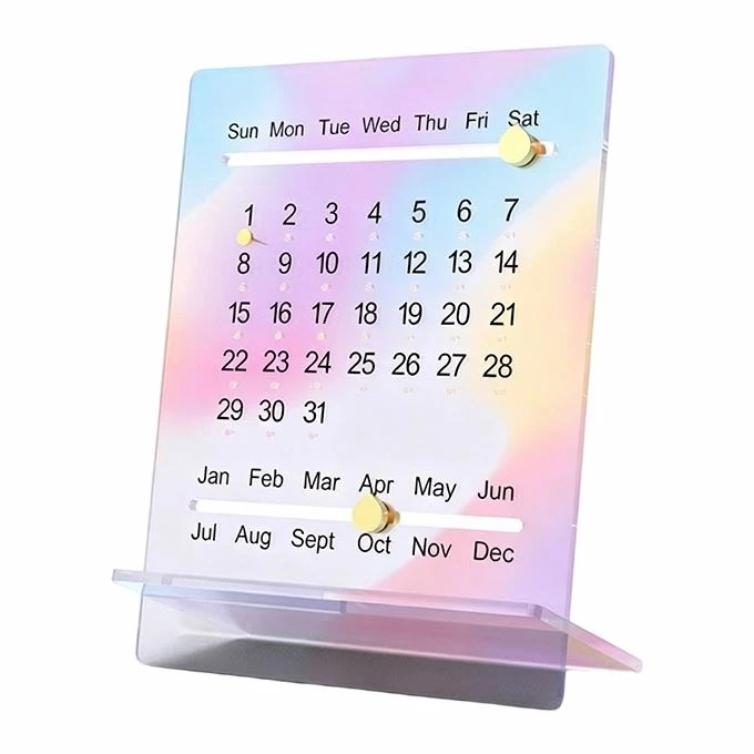 Acrylic Sliding Permanent Calendar Stand