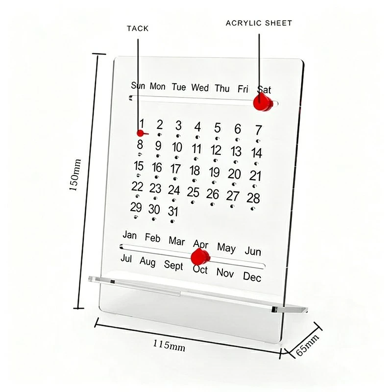 Acrylic Sliding Permanent Calendar Stand factory
