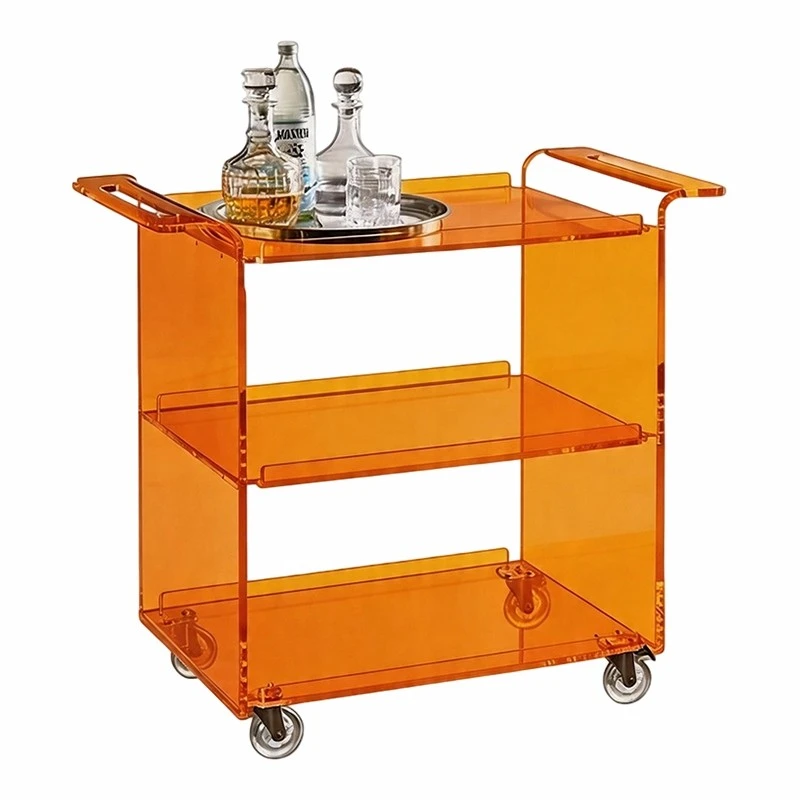 Acrylic Wheeled Bar Cart high quality