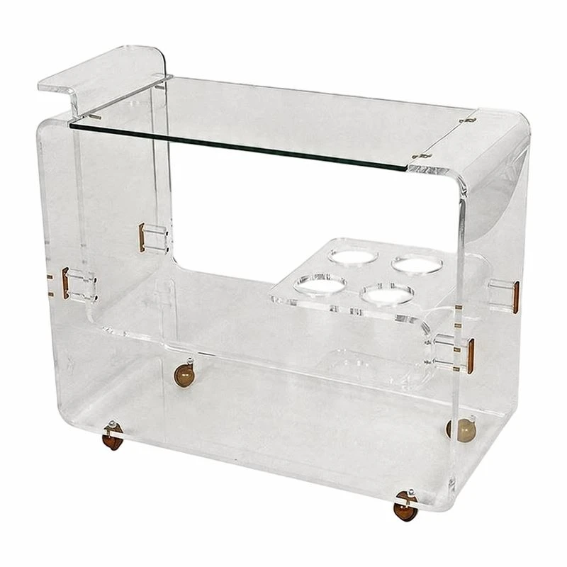 Acrylic Wheeled Bar Cart