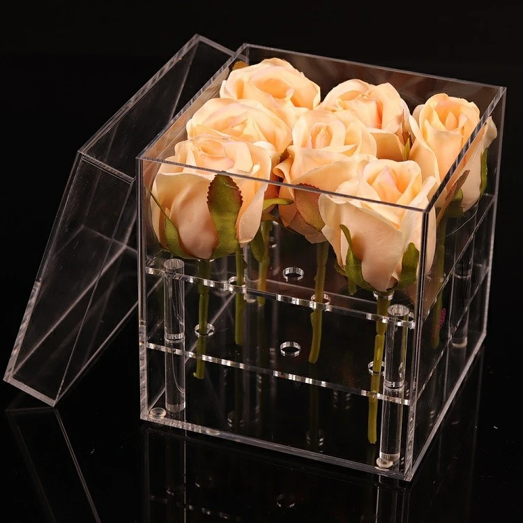 Dustproof Acrylic Box For Preserved Roses suppliers