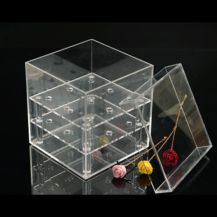 Dustproof Acrylic Box For Preserved Roses factory
