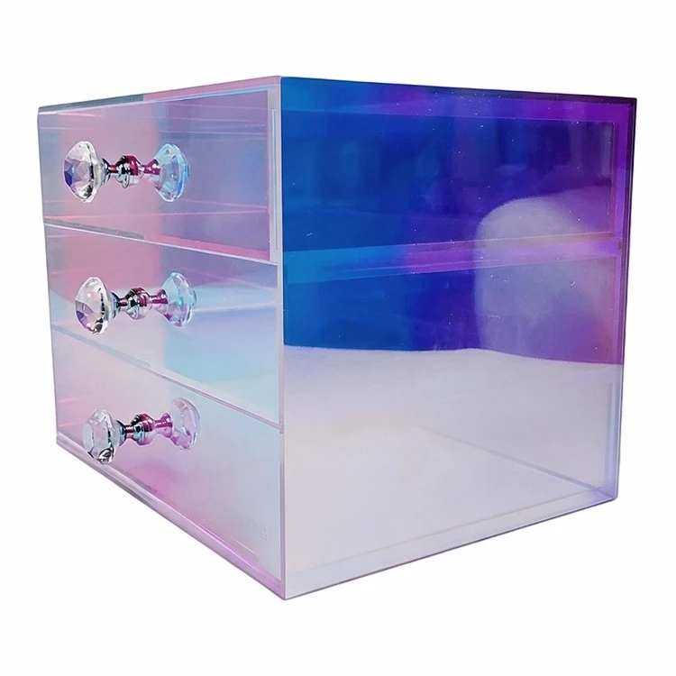 Iridescent Clear Acrylic Desktop Jewelry Organizer factory