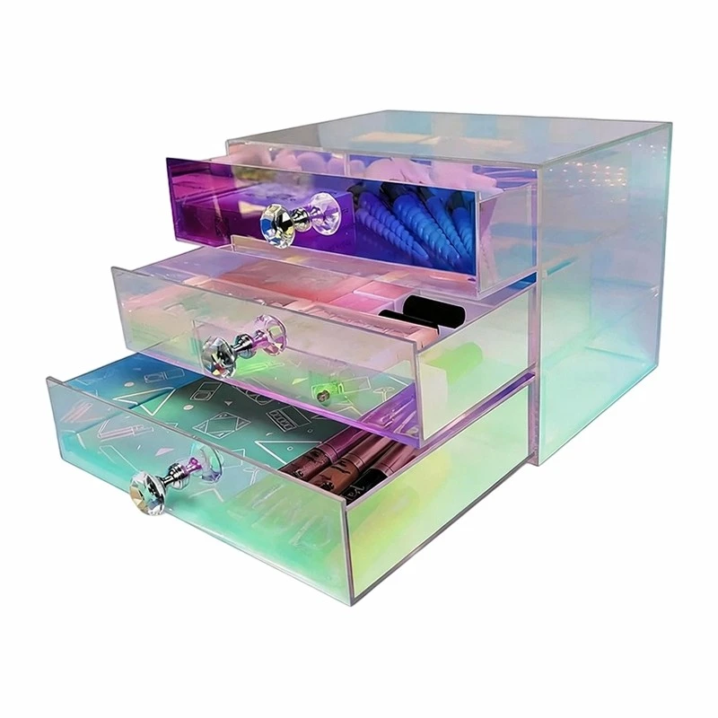 Iridescent Clear Acrylic Desktop Jewelry Organizer high quality