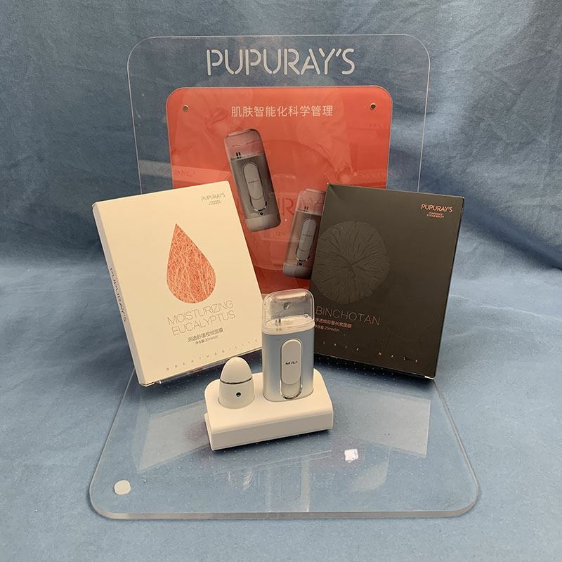 Skincare Display with Printed Product Features