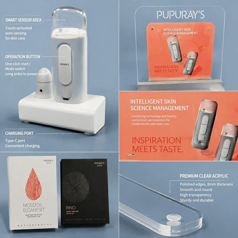 Skincare Display With Printed Product Features high quality