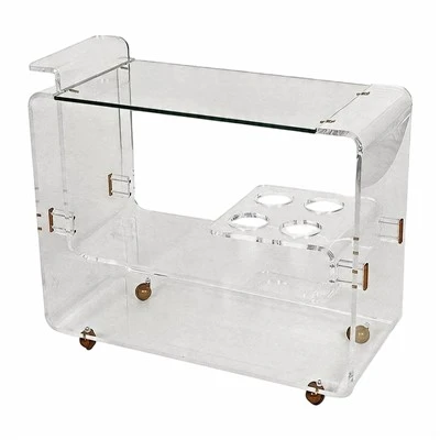 Acrylic Wheeled Bar Cart