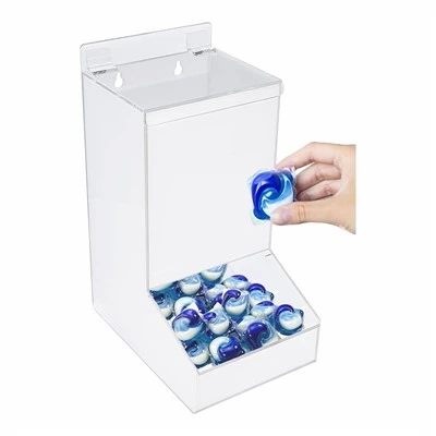 Clear Flip-Top Laundry Pod Dispenser