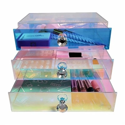Iridescent Clear Acrylic Desktop Jewelry Organizer