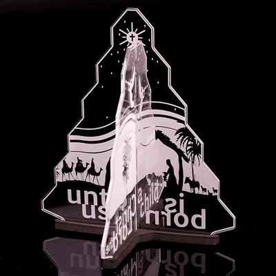 Laser Engraved Clear Acrylic Lighted Christmas Tree